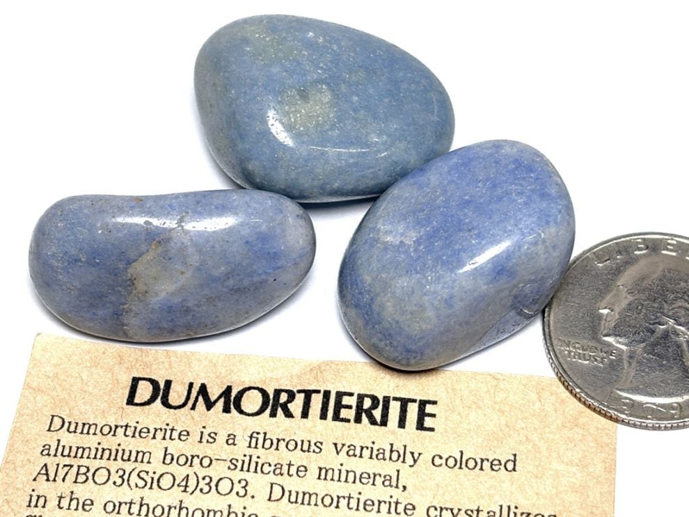 ブラジル産 デュモルチェライト タンブル3個セット / Dumortierite