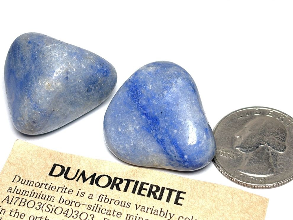 ブラジル産 デュモルチェライト タンブル2個セット / Dumortierite