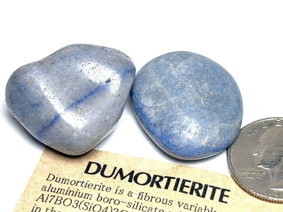 ブラジル産 デュモルチェライト タンブル2個セット / Dumortierite
