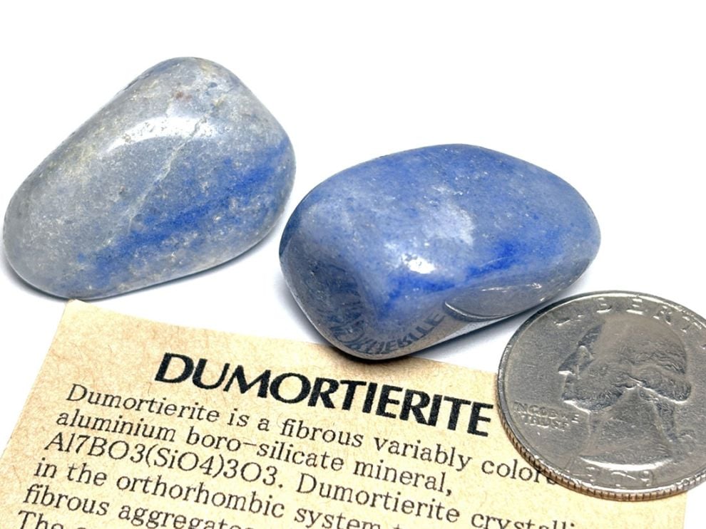 ブラジル産 デュモルチェライト タンブル2個セット / Dumortierite