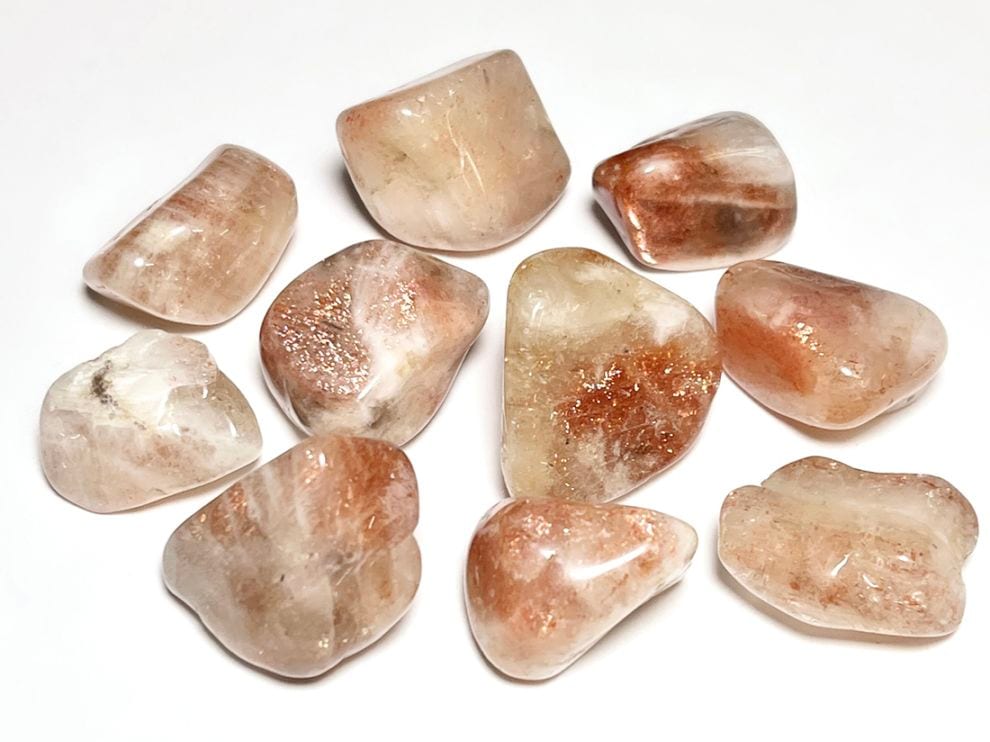 【特価】タンザニア産 サンストーン タンブル 10個セット ( 日長石 ) / Sunstone