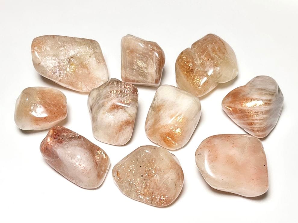 【特価】タンザニア産 サンストーン タンブル 10個セット ( 日長石 ) / Sunstone