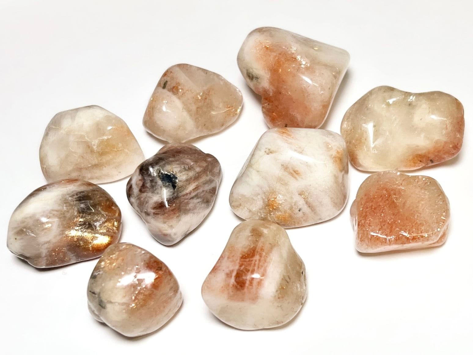 【特価】タンザニア産 サンストーン タンブル 10個セット ( 日長石 ) / Sunstone