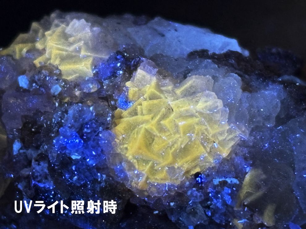 メキシコ産イエローフローライト with セレナイト / Fluorite with selenite