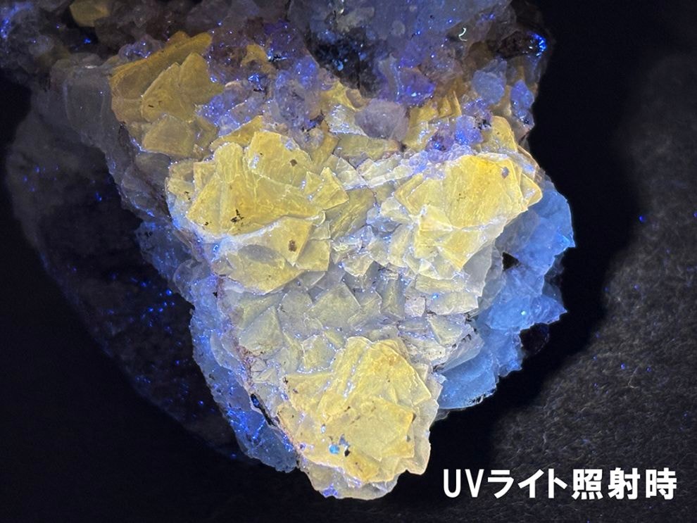 メキシコ産イエローフローライト with セレナイト / Fluorite with selenite