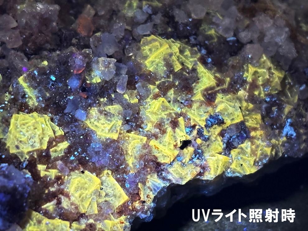 メキシコ産イエローフローライト with セレナイト / Fluorite with selenite