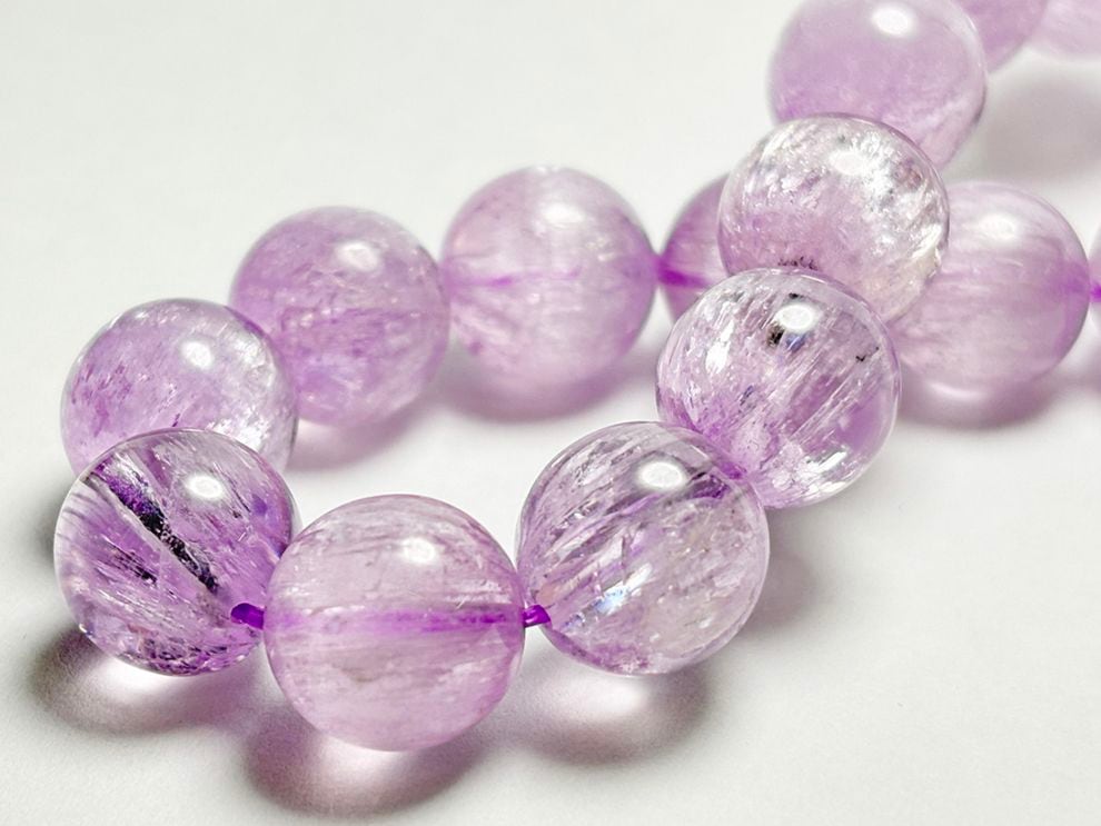 (高品質) クンツァイト 13mm ブレスレット / Kunzite