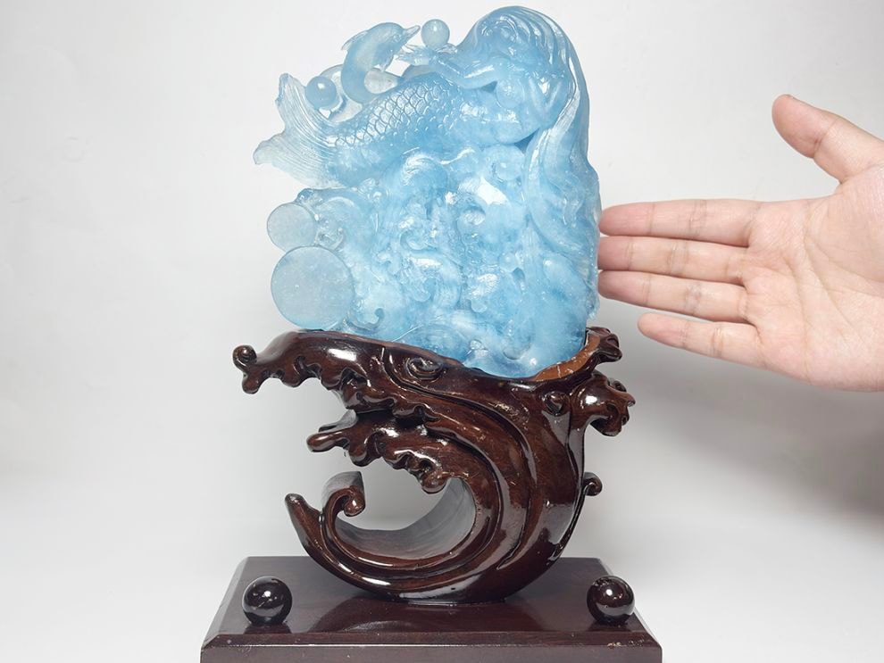 木製台座付き天然石・美石 (with WOOD STAND)