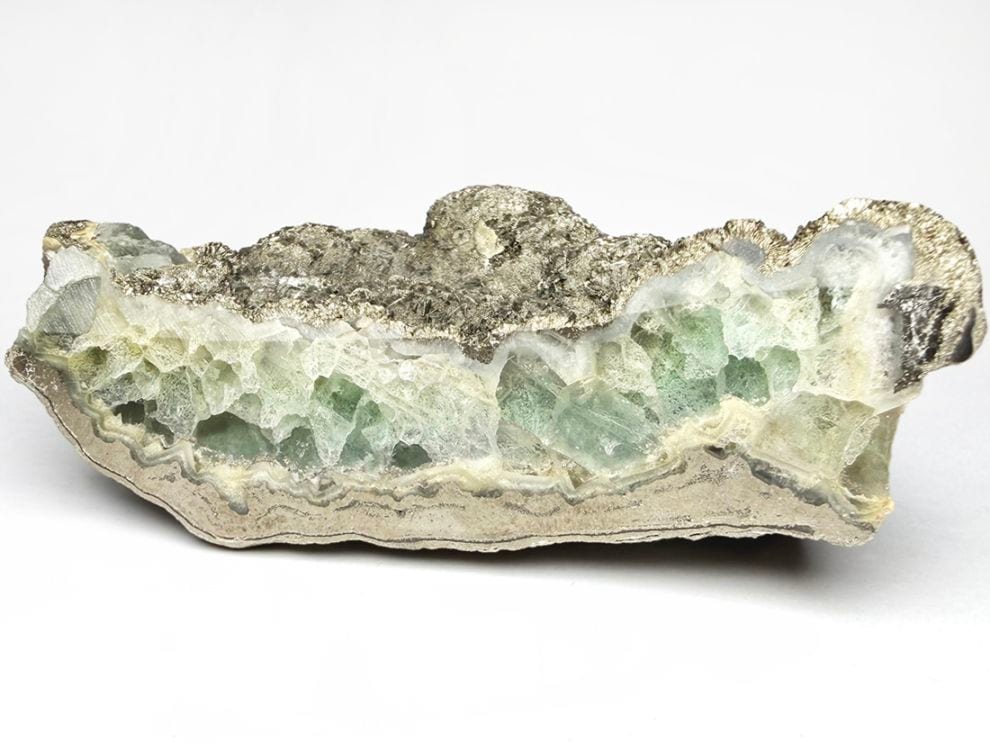 湖南省産フローライト with パイライト & マーカサイト