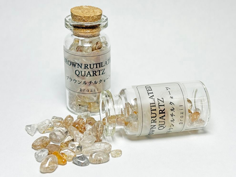 ブラジル産 ブラウンルチルクォーツ (小瓶入り) アソート / Rutilated Quartz