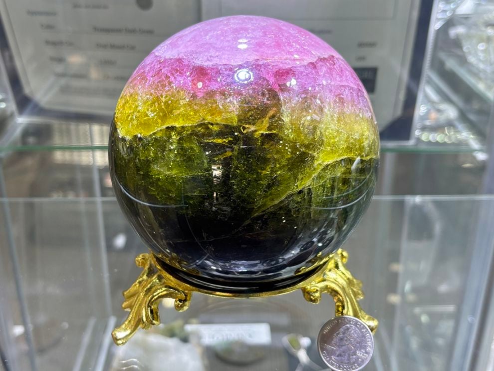 ロシア産 ウォーターメロントルマリン 110㎜ 丸玉 / Water Melon Tourmaline