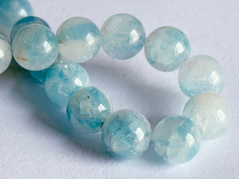 アクアマリンシリカ 9mm ブレスレット / Aquamarine Silica