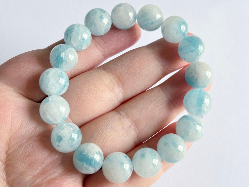 アクアマリンシリカ 11mm ブレスレット / Aquamarine Silica
