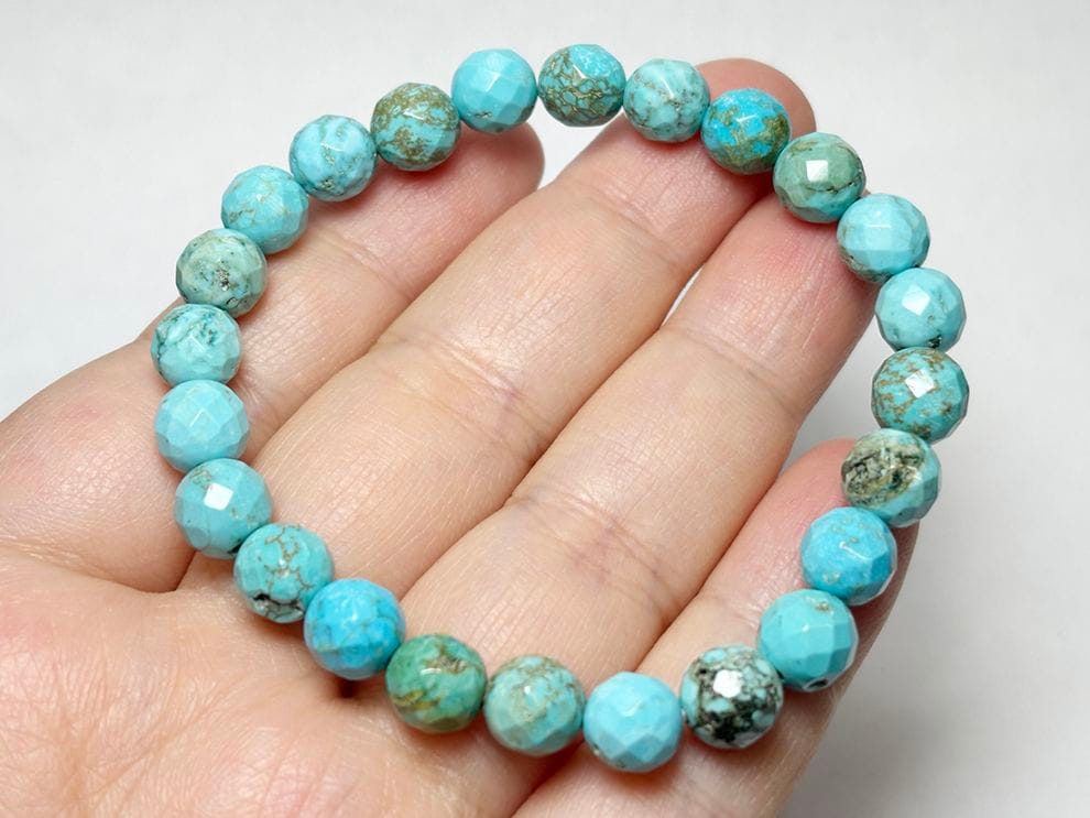 フーベイターコイズ カット ブレスレット /Hubei Turquoise 
