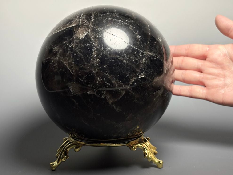 モリオン(黒水晶) 150mm丸玉