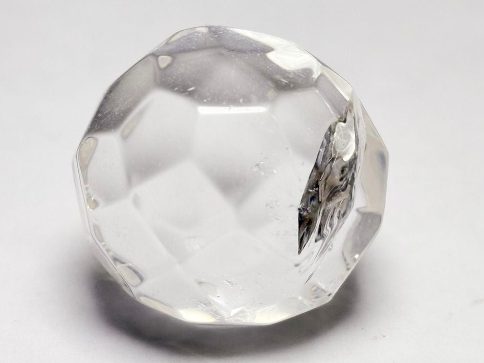 水晶 ミラーボール型 彫刻