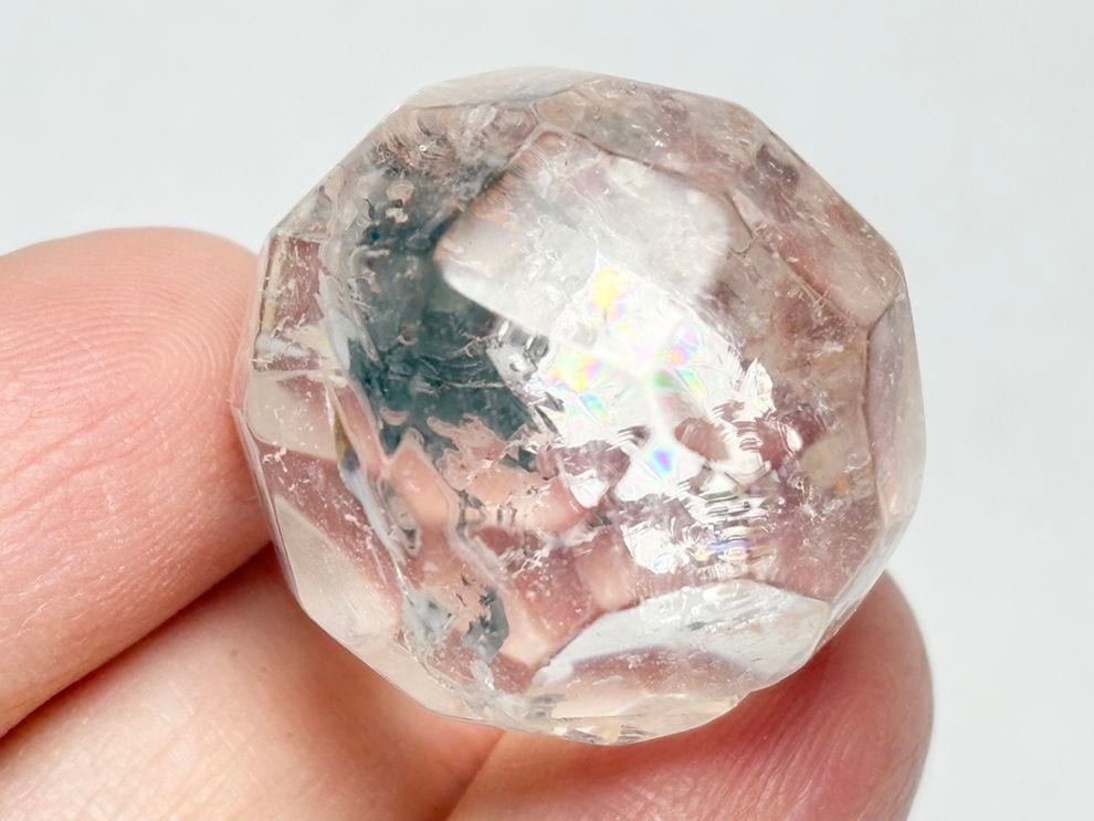 水晶 ミラーボール型 彫刻