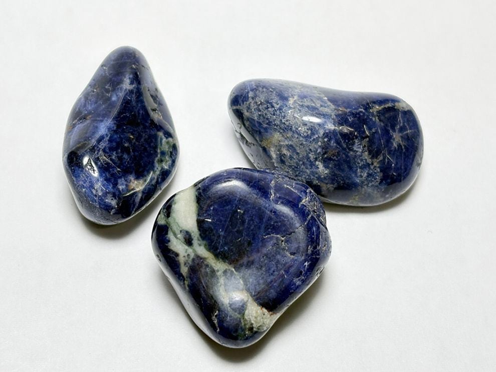 ブラジル産 ソーダライト タンブル 3個セット/ Sodalite