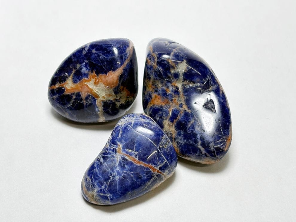 ブラジル産 ソーダライト タンブル 3個セット/ Sodalite