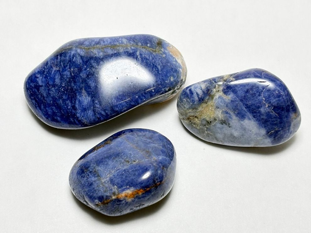 ブラジル産 ソーダライト タンブル 3個セット/ Sodalite