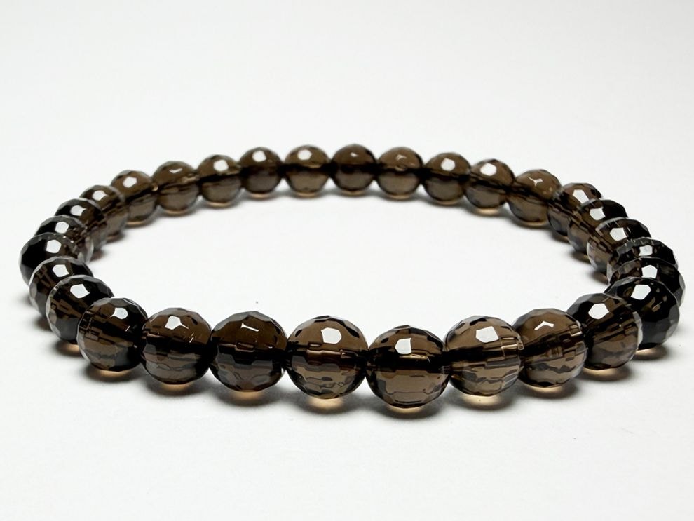 スモーキークォーツ カット 6mm ブレスレット アソート