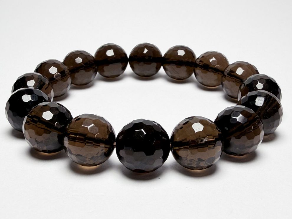 スモーキークォーツ カット 12mm ブレスレット アソート