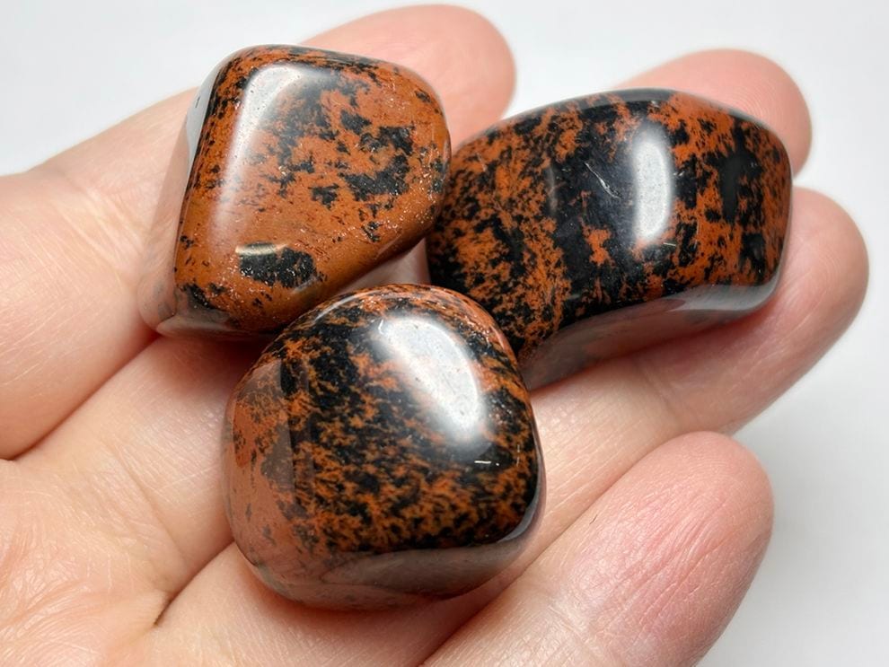 メキシコ産 マホガニーオブシディアン タンブル 3個セット / Mahogany Obsidian