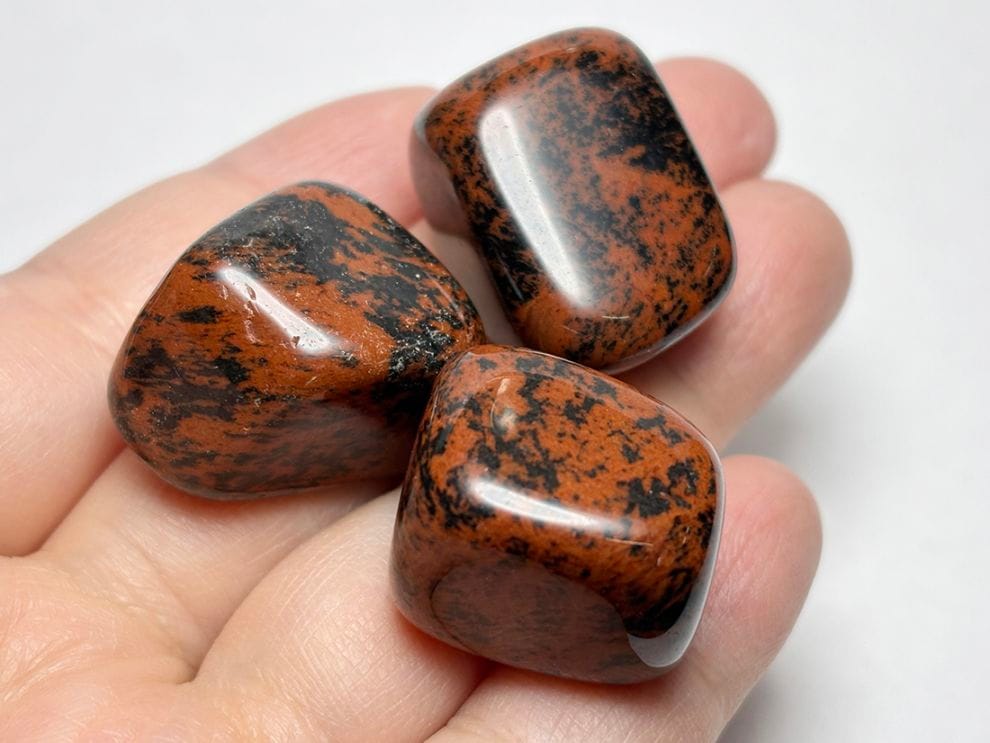 メキシコ産 マホガニーオブシディアン タンブル 3個セット / Mahogany Obsidian