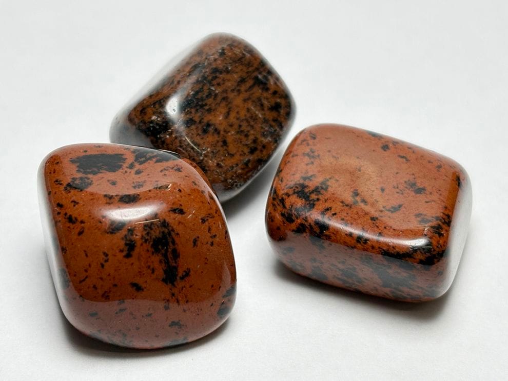 メキシコ産 マホガニーオブシディアン タンブル 3個セット / Mahogany Obsidian
