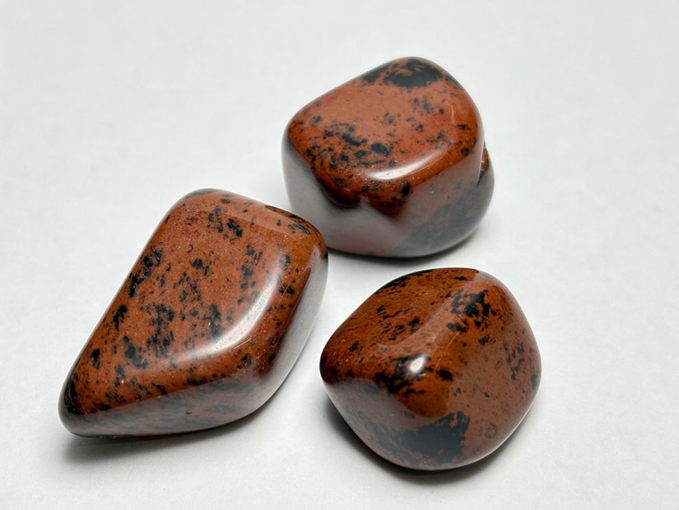 メキシコ産 マホガニーオブシディアン タンブル 3個セット / Mahogany Obsidian