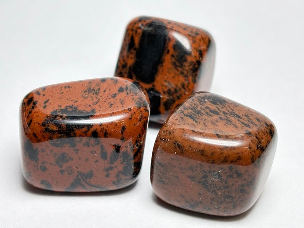 メキシコ産 マホガニーオブシディアン タンブル 3個セット / Mahogany Obsidian