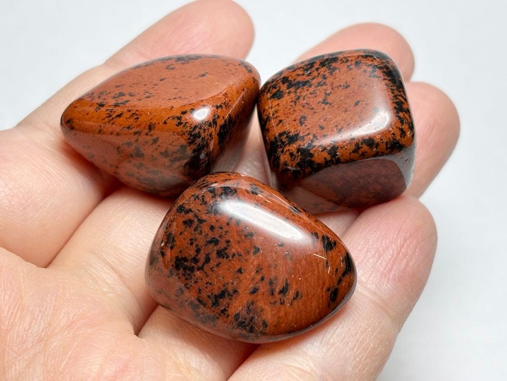 メキシコ産 マホガニーオブシディアン タンブル 3個セット / Mahogany Obsidian