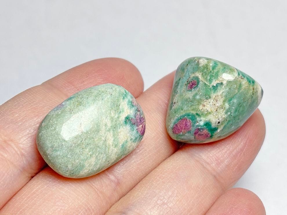 インド産 ルビーインフックサイト タンブル 2個セット /Ruby in Fuchsite