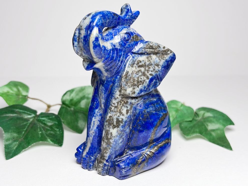 ラピスラズリ 象彫刻 / Lapis Lazuli