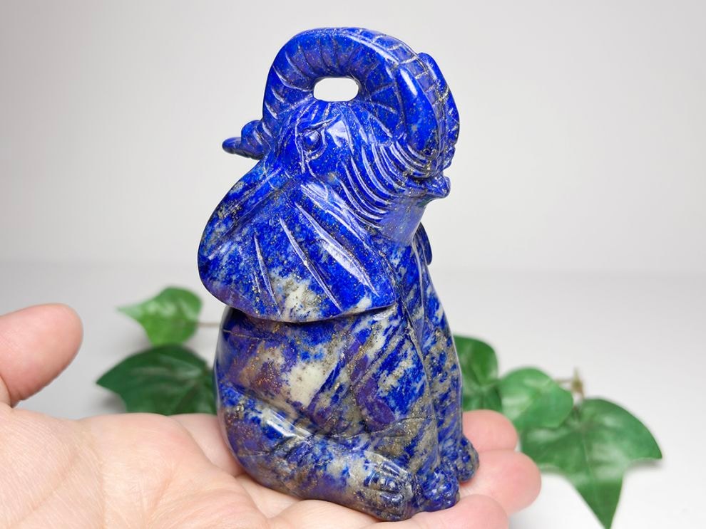 ラピスラズリ 象彫刻  / Lapis Lazuli