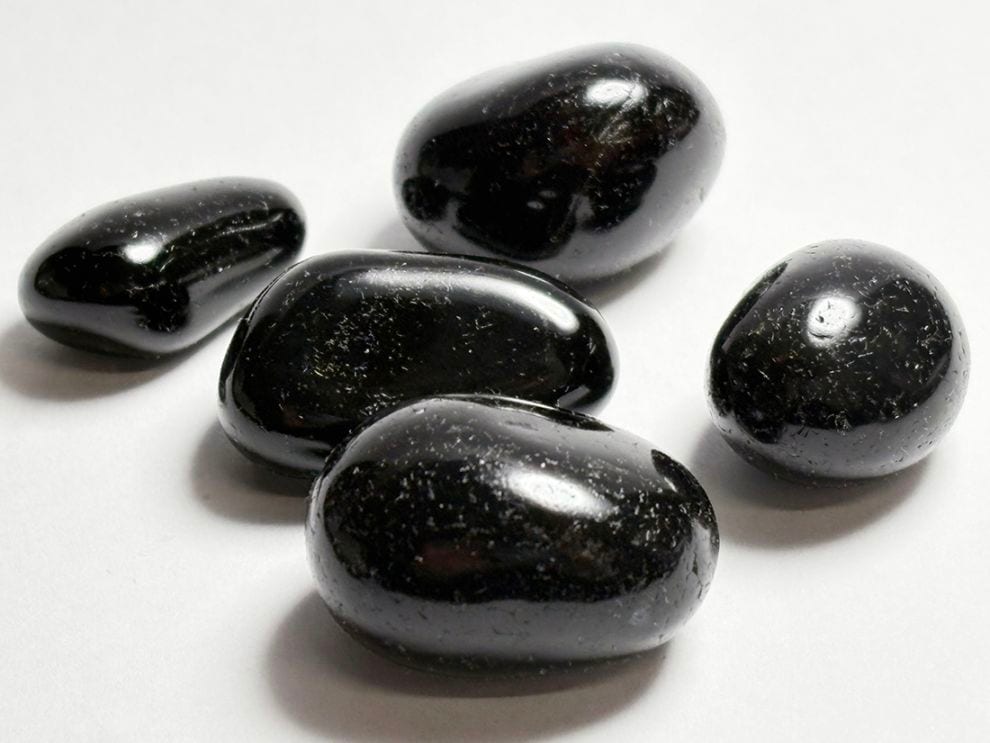 ブラックアゲート ( オニキス ) タンブル 5個セット /Black Agate 