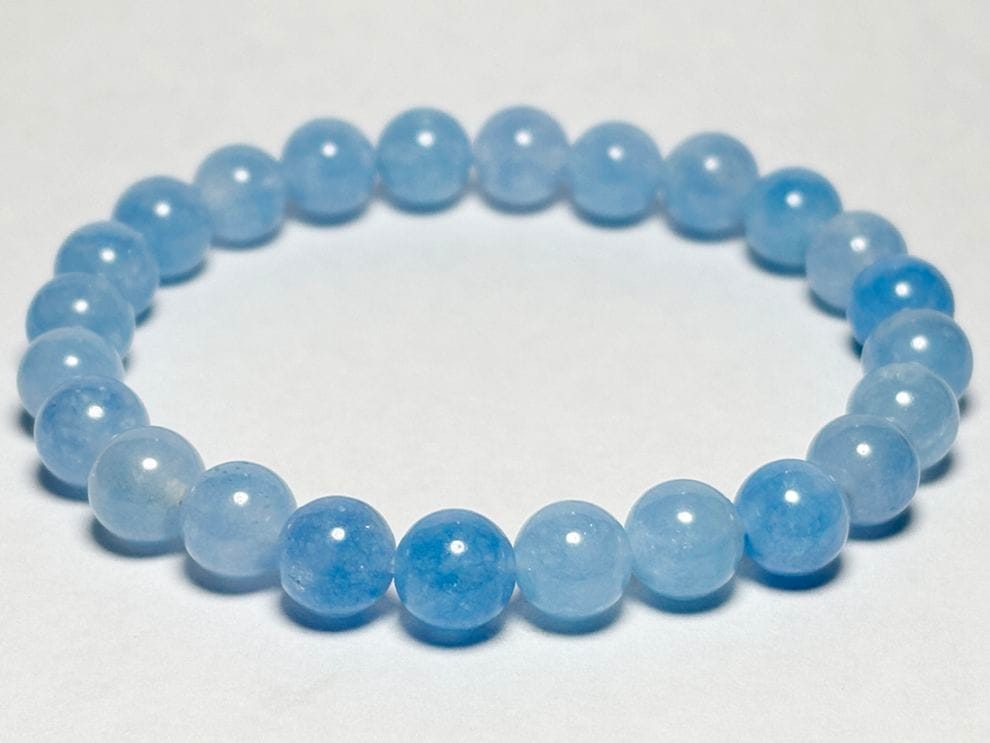 マダガスカル産 ブルーカルサイト 8mm ブレスレット アソート / Blue Calcite