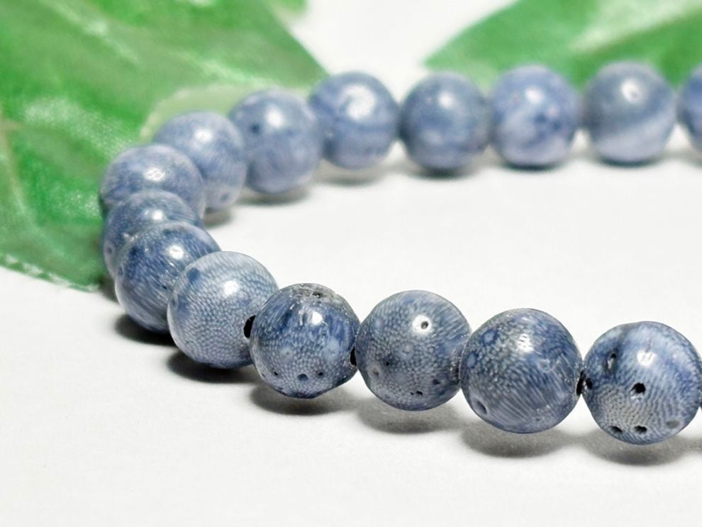 【レア】 インドネシア産 ブルーコーラル  ブレスレット 6mm / Blue Coral