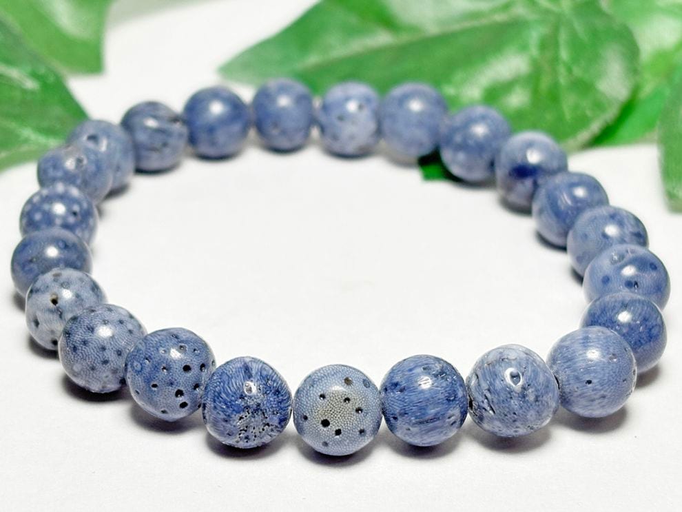 【レア】 インドネシア産 ブルーコーラル  ブレスレット 8mm / Blue Coral