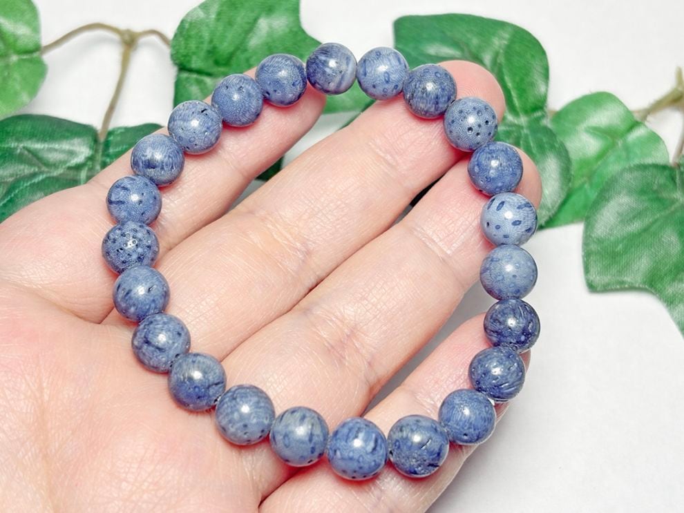 【レア】 インドネシア産 ブルーコーラル  ブレスレット 8mm / Blue Coral