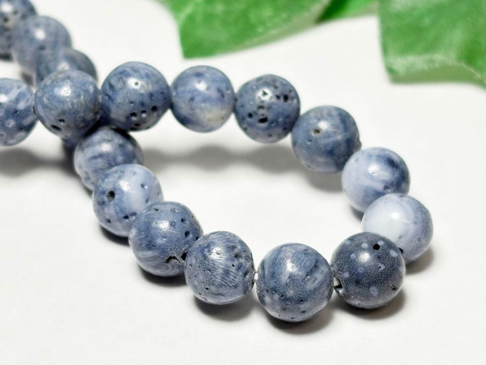 【レア】 インドネシア産 ブルーコーラル  ブレスレット 8mm / Blue Coral