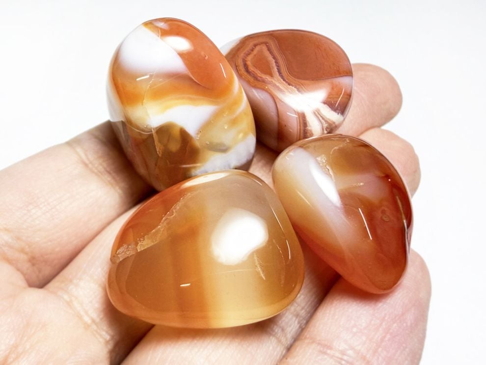 カーネリアン (サードオニキス) タンブル ４個セット / Carnelian