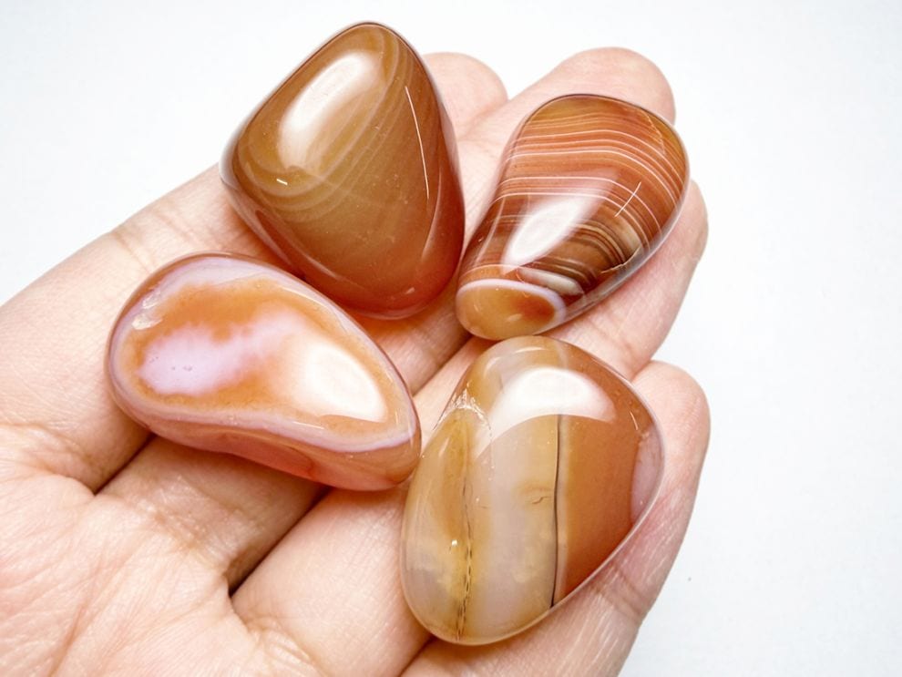 カーネリアン (サードオニキス) タンブル ４個セット / Carnelian