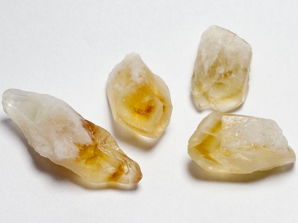 ブラジル産 シトリンファントム 4個セット / Citrine