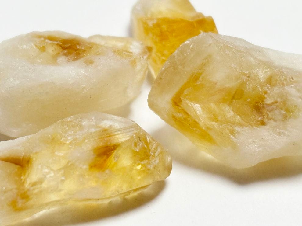 ブラジル産 シトリンファントム 4個セット / Citrine