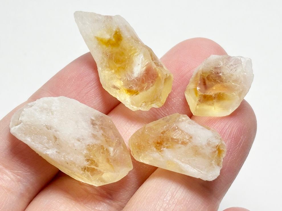 ブラジル産 シトリンファントム 4個セット / Citrine