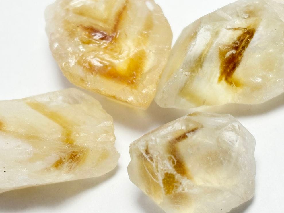 ブラジル産 シトリンファントム 4個セット / Citrine