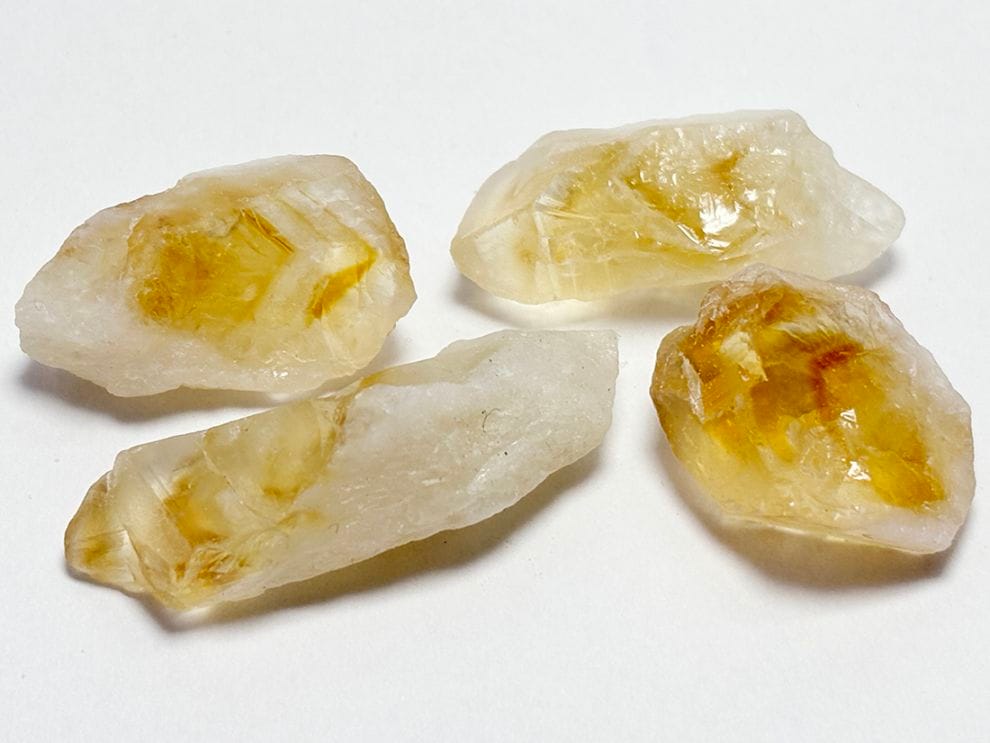 ブラジル産 シトリンファントム 4個セット / Citrine