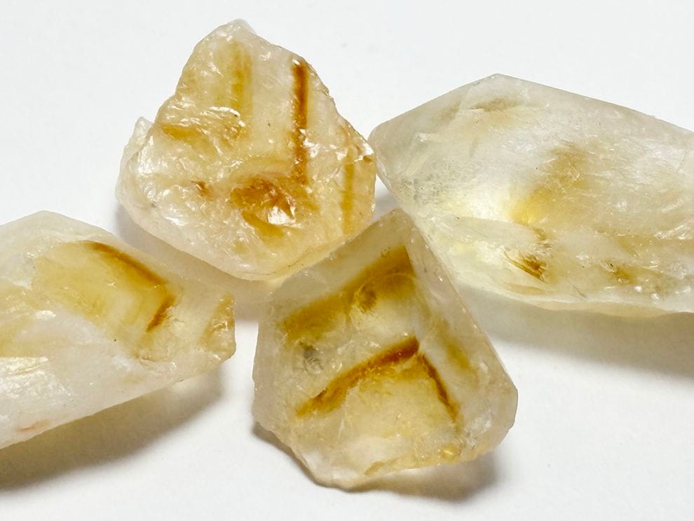 ブラジル産 シトリンファントム 4個セット / Citrine