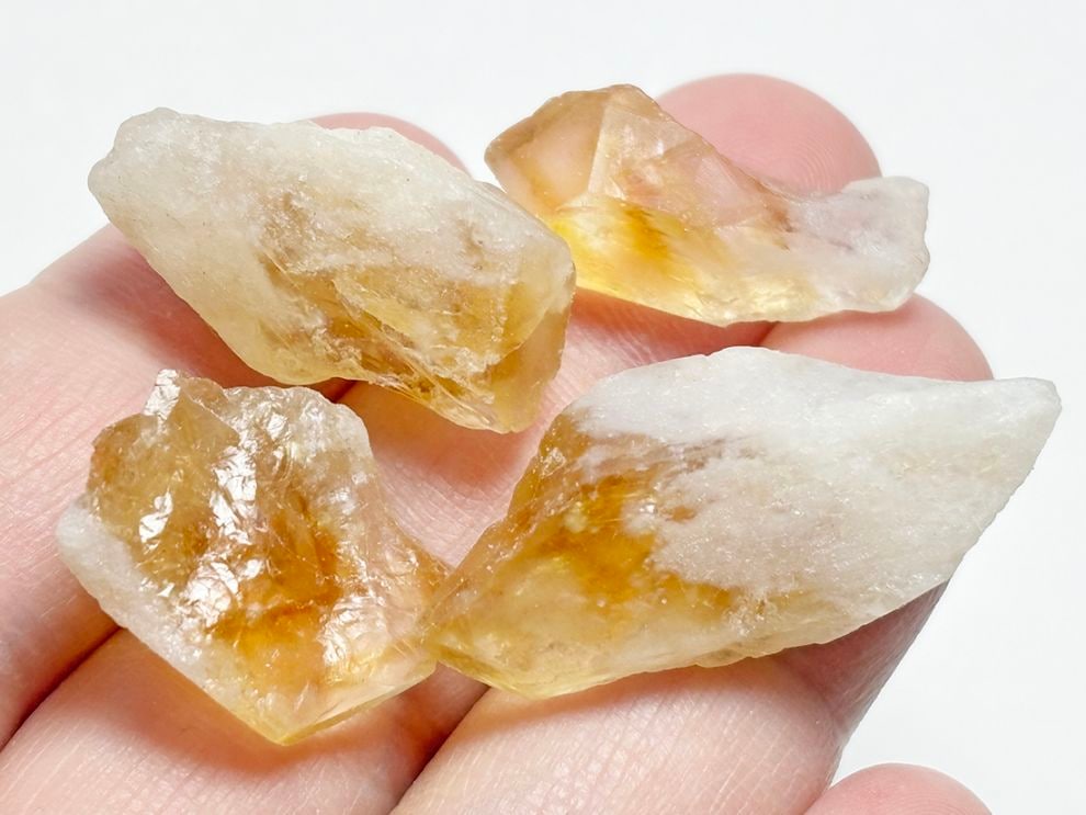 ブラジル産 シトリンファントム 4個セット / Citrine